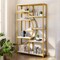Modern 9 Shelf Bookcase 68.9 Inch Tall, Open Storage Organizer with Metal Frame and Wood Shelves for Books Decor and Plants